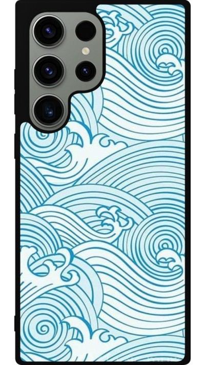 Coque Samsung Galaxy S23 Ultra - Silicone rigide noir Ocean Waves