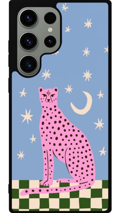 Coque Samsung Galaxy S23 Ultra - Silicone rigide noir Pink leopard with stars 2026
