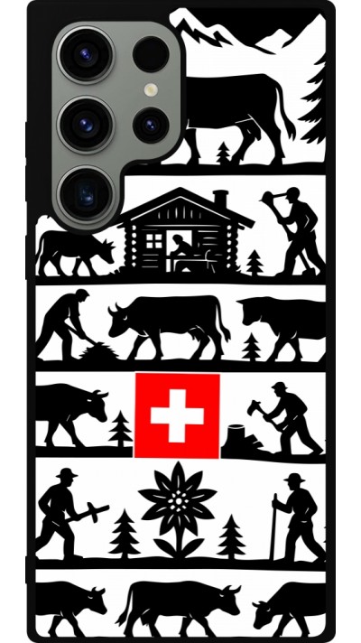 Coque Samsung Galaxy S23 Ultra - Silicone rigide noir Poya Suisse 1