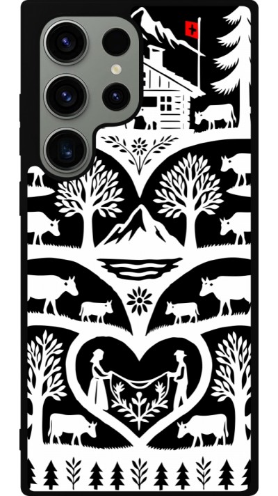 Coque Samsung Galaxy S23 Ultra - Silicone rigide noir Poya Suisse 2 noir