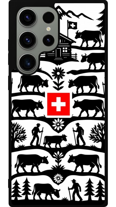 Coque Samsung Galaxy S23 Ultra - Silicone rigide noir Poya Suisse 3