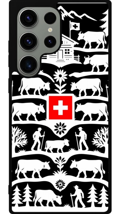 Coque Samsung Galaxy S23 Ultra - Silicone rigide noir Poya Suisse 3 noir