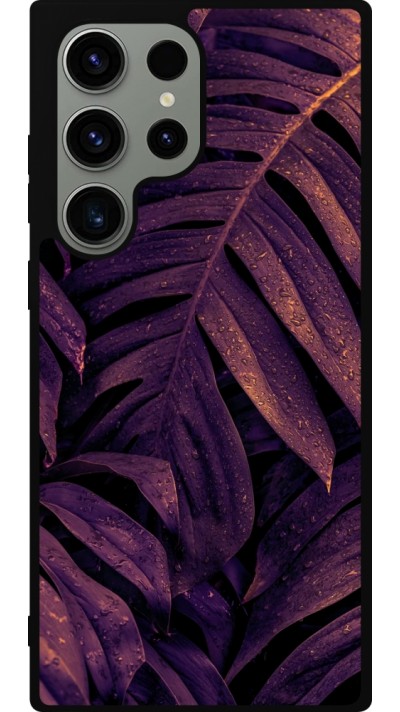 Coque Samsung Galaxy S23 Ultra - Silicone rigide noir Purple Light Leaves