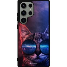 Coque Samsung Galaxy S23 Ultra - Silicone rigide noir Red Blue Cat Glasses
