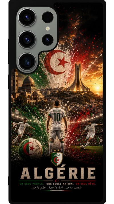 Coque Samsung Galaxy S23 Ultra - Silicone rigide noir Football Algérie splash 2026
