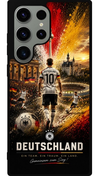 Coque Samsung Galaxy S23 Ultra - Silicone rigide noir Football Allemagne splash 2026
