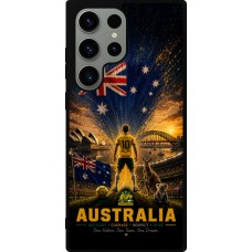 Coque Samsung Galaxy S23 Ultra - Silicone rigide noir Football Australie splash 2026