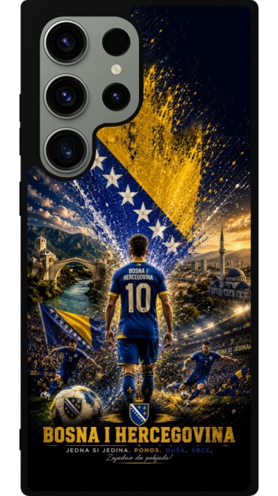 Coque Samsung Galaxy S23 Ultra - Silicone rigide noir Football Bosnie-Herzégovine splash 2026