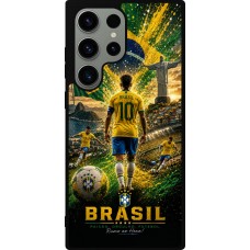Coque Samsung Galaxy S23 Ultra - Silicone rigide noir Football Brésil splash 2026