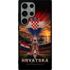 Coque Samsung Galaxy S23 Ultra - Silicone rigide noir Football Croatie splash 2026
