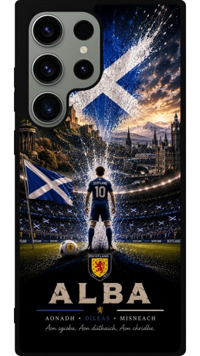 Coque Samsung Galaxy S23 Ultra - Silicone rigide noir Football Écosse splash 2026