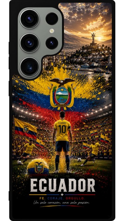 Coque Samsung Galaxy S23 Ultra - Silicone rigide noir Football Équateur splash 2026