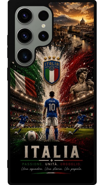 Coque Samsung Galaxy S23 Ultra - Silicone rigide noir Football Italie splash 2026