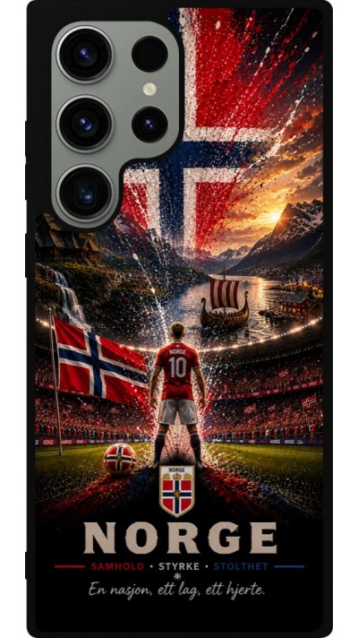 Coque Samsung Galaxy S23 Ultra - Silicone rigide noir Football Norvège splash 2026