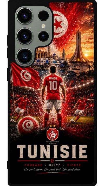 Coque Samsung Galaxy S23 Ultra - Silicone rigide noir Football Tunisie splash 2026