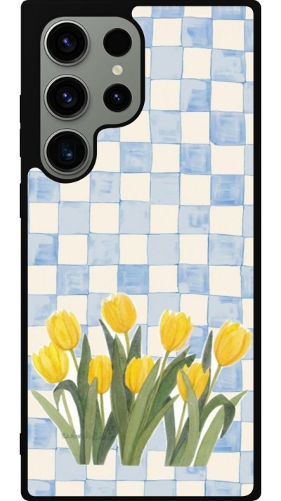 Coque Samsung Galaxy S23 Ultra - Silicone rigide noir Blue vichy tulips 2026