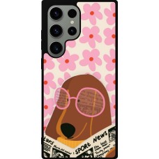 Coque Samsung Galaxy S23 Ultra - Silicone rigide noir Dog with newspaper 2026