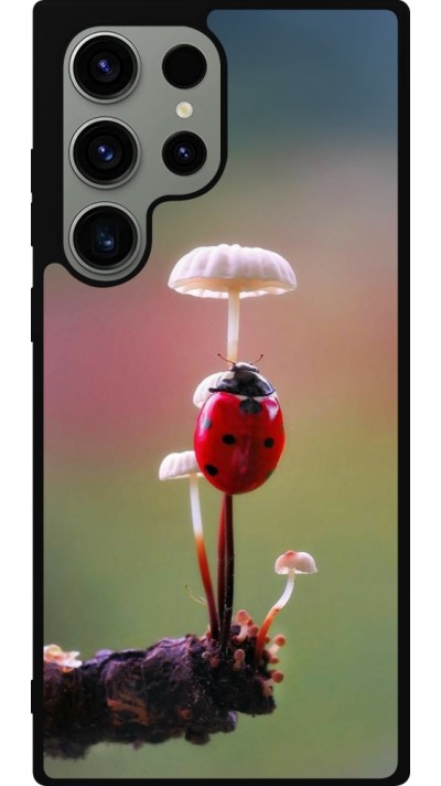 Coque Samsung Galaxy S23 Ultra - Silicone rigide noir Ladybird on a mushroom 2026