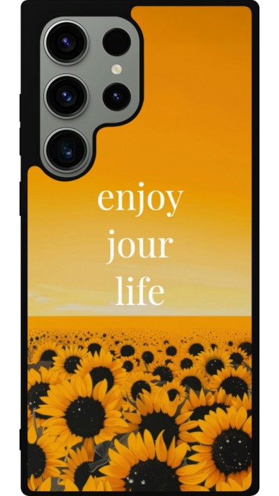 Coque Samsung Galaxy S23 Ultra - Silicone rigide noir Summer 2025 Enjoy your life