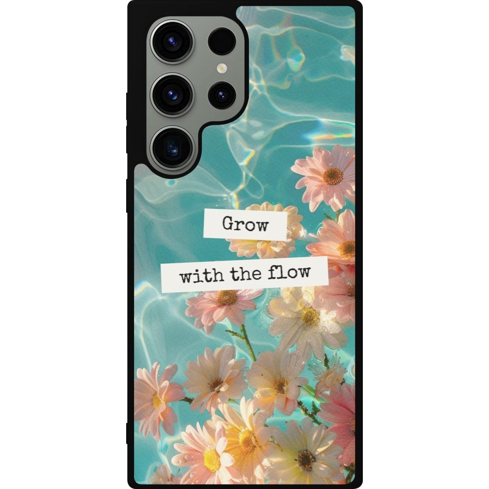 Coque Samsung Galaxy S23 Ultra - Silicone rigide noir Summer 2025 Grow with the flow