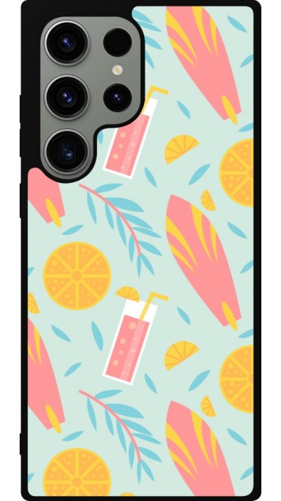 Coque Samsung Galaxy S23 Ultra - Silicone rigide noir Summer 2025 Pattern citron
