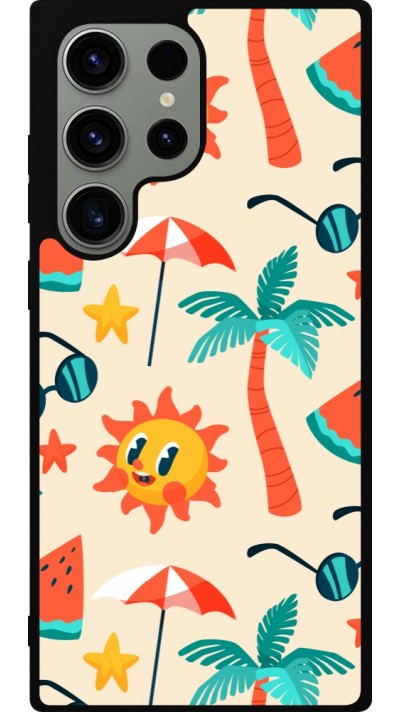 Coque Samsung Galaxy S23 Ultra - Silicone rigide noir Summer 2025 Pattern soleil