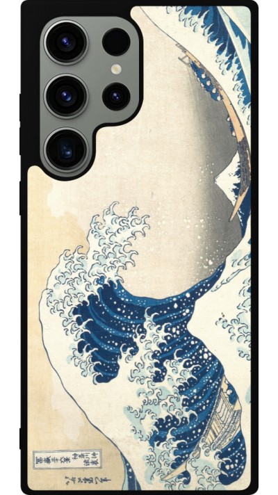 Coque Samsung Galaxy S23 Ultra - Silicone rigide noir Tableau art - La Grande Vague de Kanagawa - Hokusai