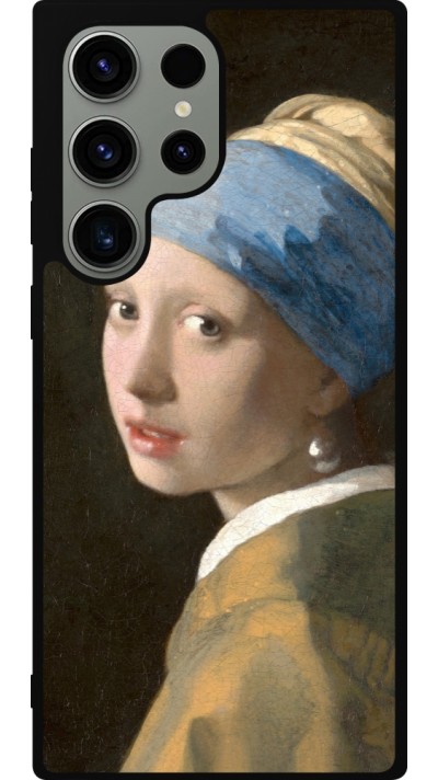Coque Samsung Galaxy S23 Ultra - Silicone rigide noir Tableau art - La Jeune fille à la perle - Johannes Vermeer