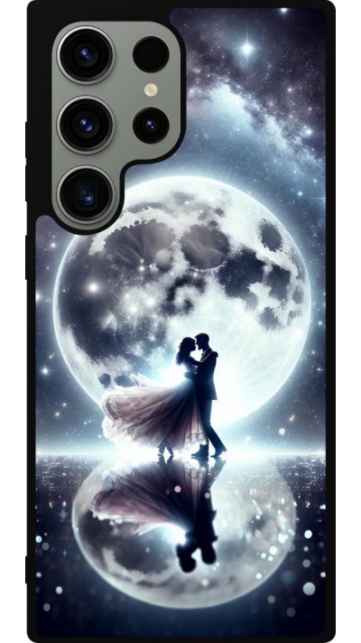 Coque Samsung Galaxy S23 Ultra - Silicone rigide noir Valentine 2024 Love under the moon