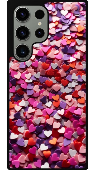 Coque Samsung Galaxy S23 Ultra - Silicone rigide noir Valentine 2025 Confetti