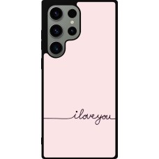 Coque Samsung Galaxy S23 Ultra - Silicone rigide noir Valentine 2023 i love you writing