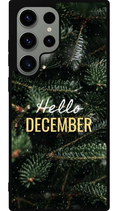 Coque Samsung Galaxy S23 Ultra - Silicone rigide noir Winter 25 Winter hello december