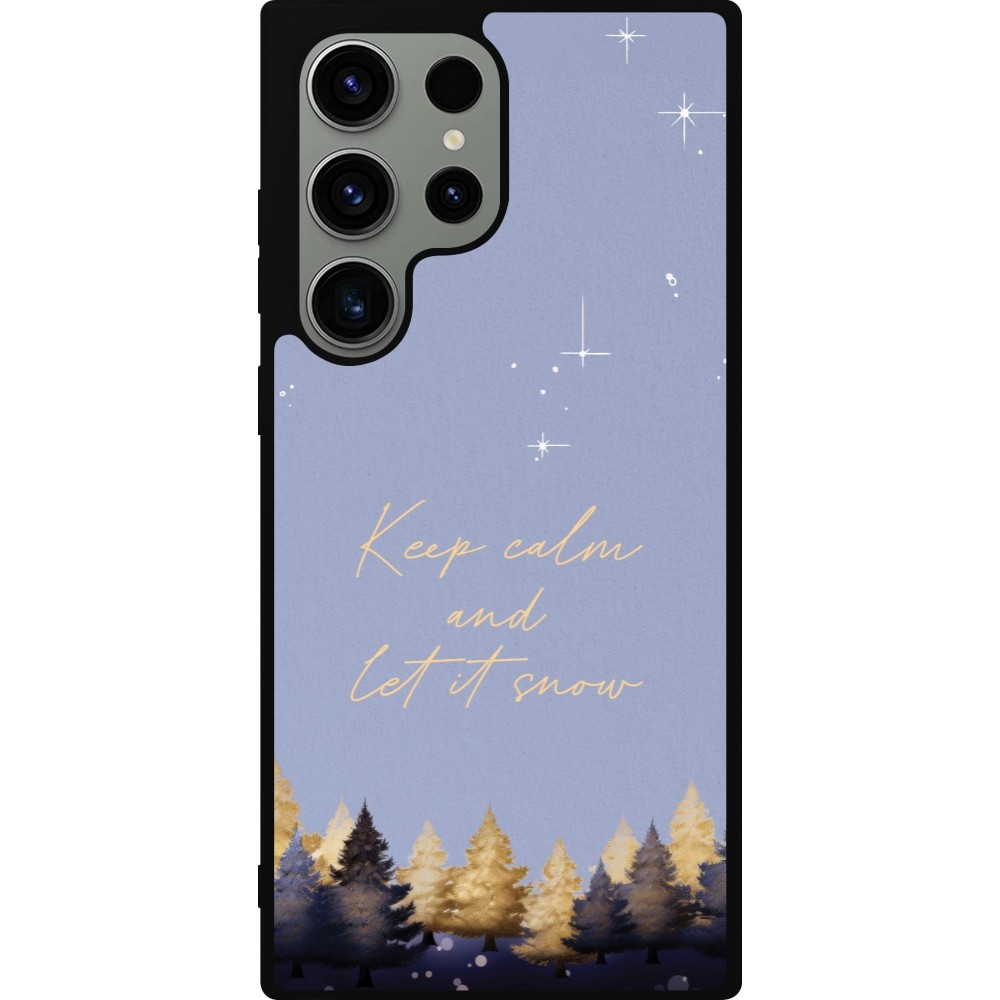 Coque Samsung Galaxy S23 Ultra - Silicone rigide noir Winter 25 Winter illustration of trees