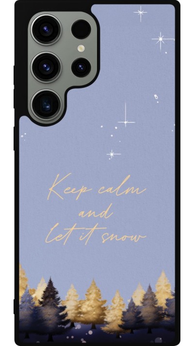 Coque Samsung Galaxy S23 Ultra - Silicone rigide noir Winter 25 Winter illustration of trees