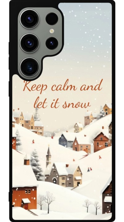 Coque Samsung Galaxy S23 Ultra - Silicone rigide noir Winter 25 Winter Keep calm and let it snow