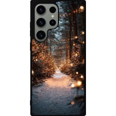 Coque Samsung Galaxy S23 Ultra - Silicone rigide noir Winter 25 Winter snowy road