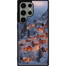 Coque Samsung Galaxy S23 Ultra - Silicone rigide noir Winter 25 Winter snowy village