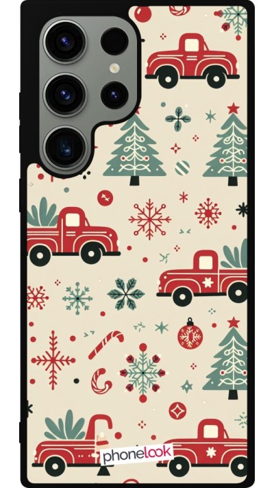 Samsung Galaxy S23 Ultra Case Hülle - Silikon schwarz Weihnachten 2024 Lkw Tanne