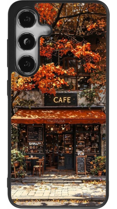 Coque Samsung Galaxy S24 - Silicone rigide noir Autumn 25 Coffee shop