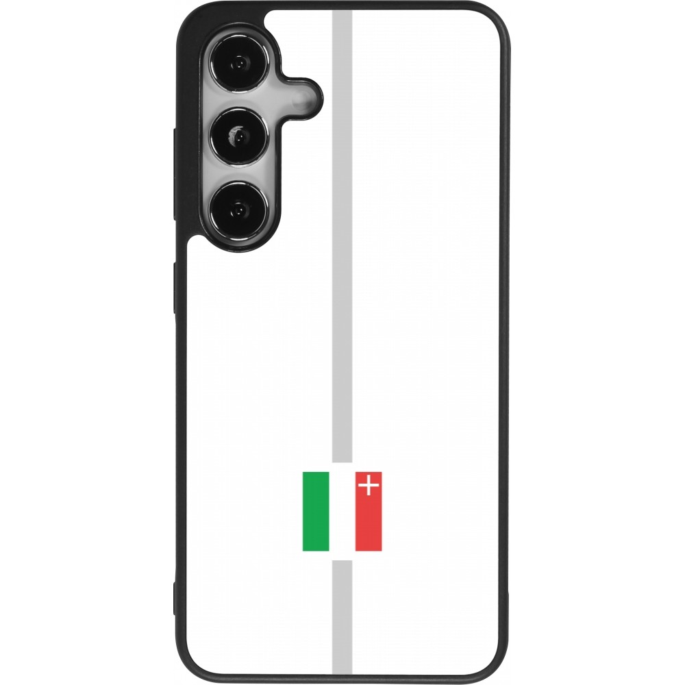 Coque Samsung Galaxy S24 - Silicone rigide noir Canton NE blanc