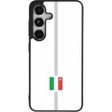 Coque Samsung Galaxy S24 - Silicone rigide noir Canton NE blanc