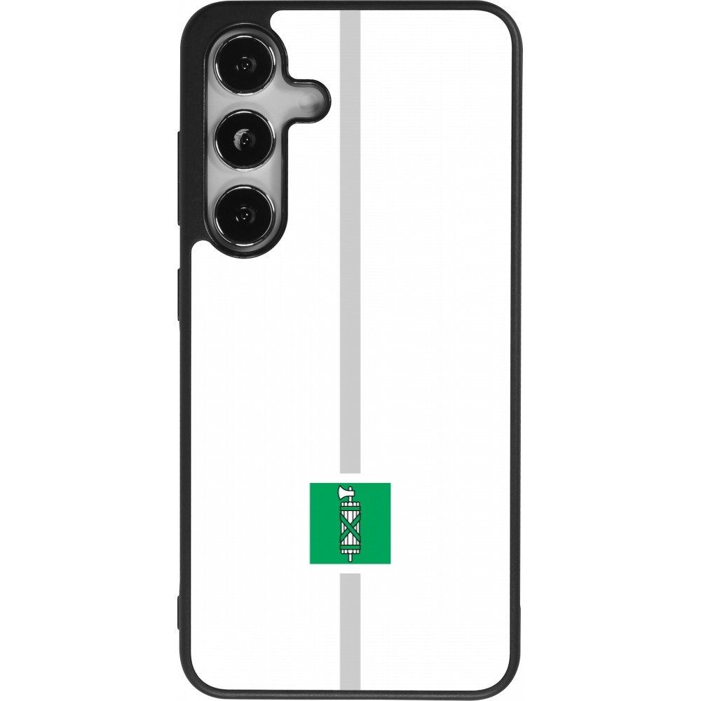 Coque Samsung Galaxy S24 - Silicone rigide noir Canton SG blanc