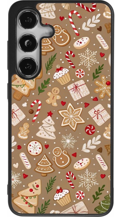 Coque Samsung Galaxy S24 - Silicone rigide noir Christmas 25 Pattern Ginger Cookie