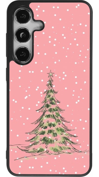 Coque Samsung Galaxy S24 - Silicone rigide noir Christmas 25 Pink Tree