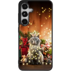 Coque Samsung Galaxy S24 - Silicone rigide noir Christmas 25 Xmas Cat