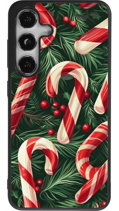 Coque Samsung Galaxy S24 - Silicone rigide noir Christmas 25 Xmas Stick
