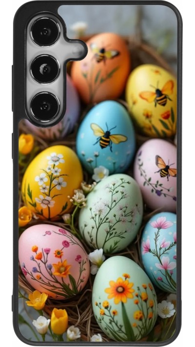 Coque Samsung Galaxy S24 - Silicone rigide noir Easter 2026 Eggs with bees