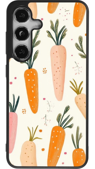 Coque Samsung Galaxy S24 - Silicone rigide noir Easter 2026 Illustration carrots