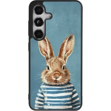 Coque Samsung Galaxy S24 - Silicone rigide noir Easter 2026 Rabbit navy