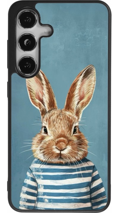 Coque Samsung Galaxy S24 - Silicone rigide noir Easter 2026 Rabbit navy